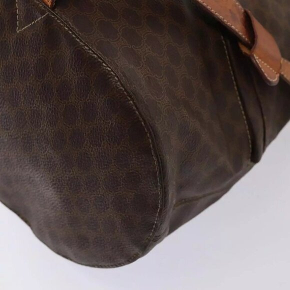 CELINE Macadam Canvas Shoulder Bag PVC Leather Brown - Picture 4 of 16